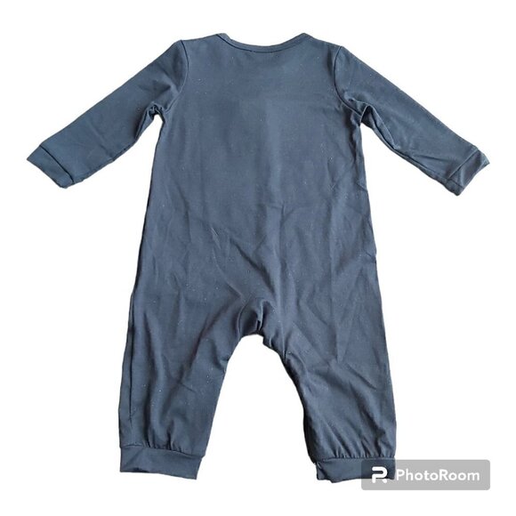 Adorable Baby 3-6 Month Black Reindeer Merry and Bright Onesie by Iffei - Picture 2 of 10